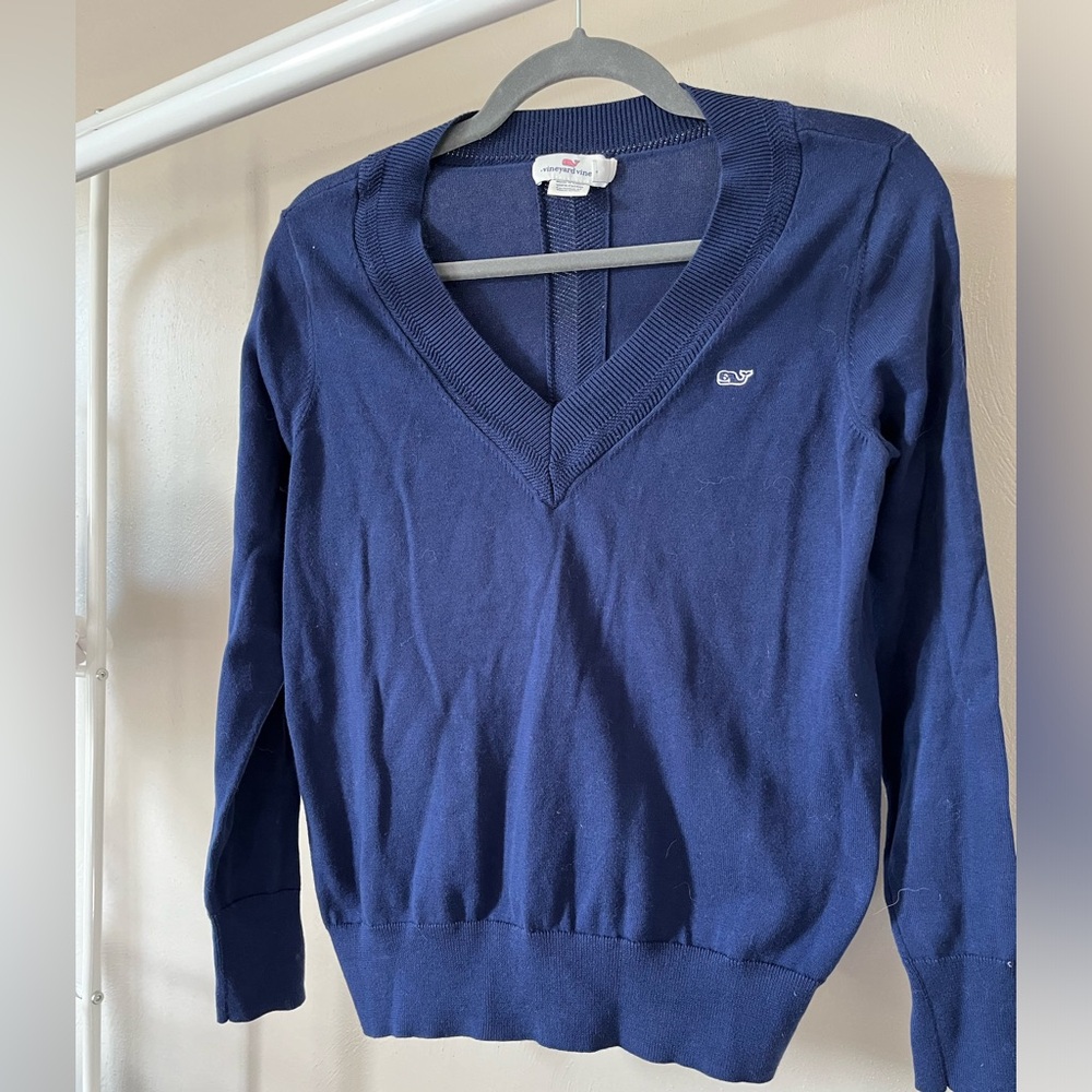 Vineyard Vines Blue V-Neck Sweater